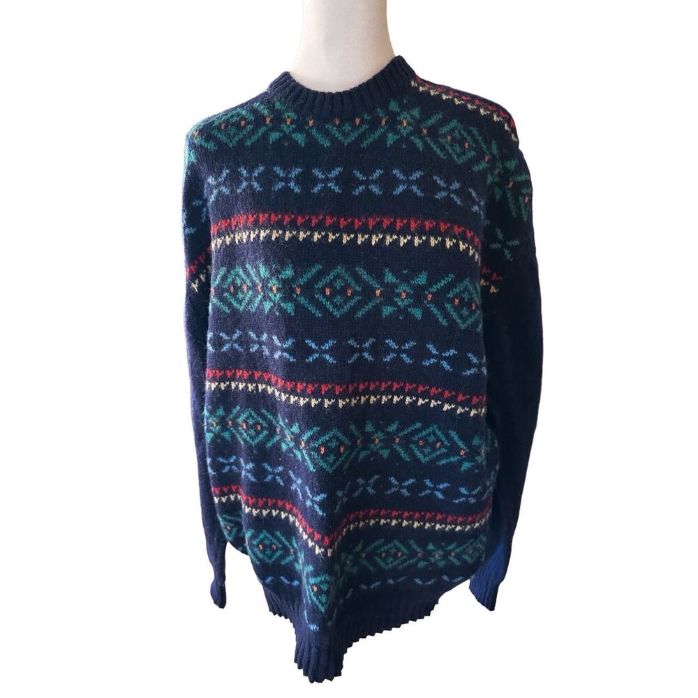 Italian 70% Wool Vintage Knights Bridge Sweater Pullover Made in Italy Size L